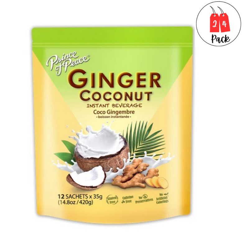 Prince of Peace Ginger Coconut Instant Beverage 12 Count Sachets
