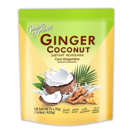 Prince of Peace Ginger Coconut Instant Beverage 12 Count Sachets