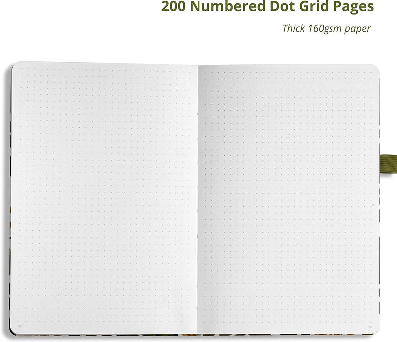 Vivid Scribbles A5 Falling Foliage Hardcover 200 Page Luxury Dot Grid Journal